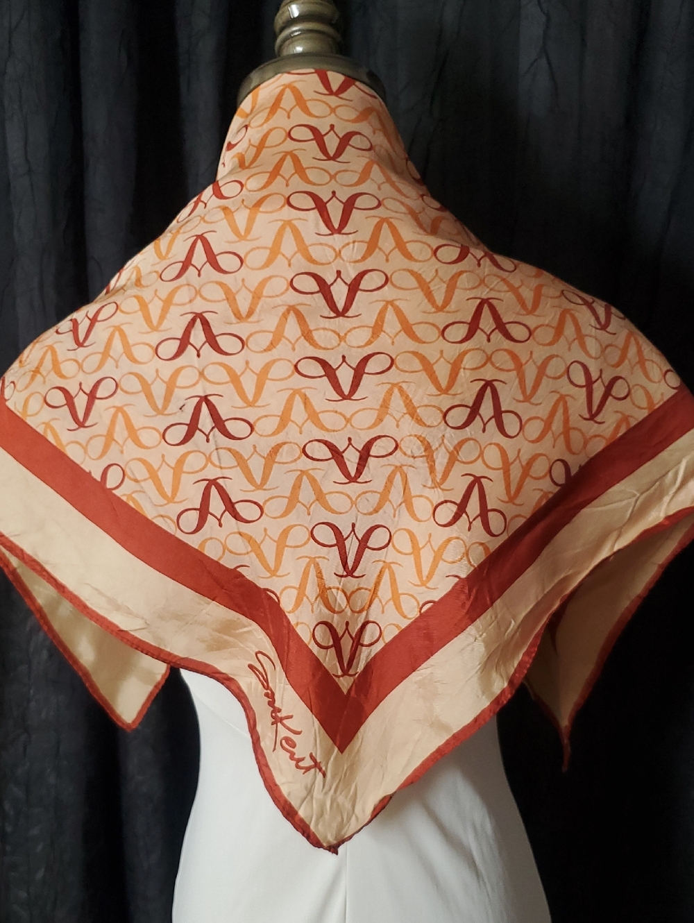 Vintage Women's Scarf AVON LOGO Acetate Silk-Feel 25" SQUARE